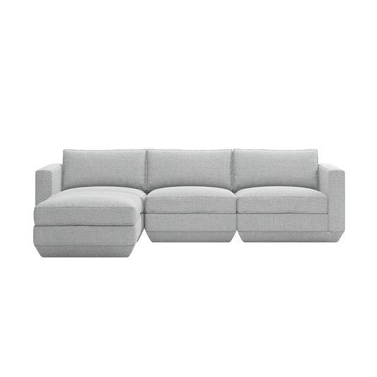 Gus* Modern PODIUM 4PC Sectional | Left - Bayview Silver
