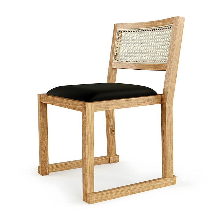 Gus* Modern EGLINTON White Oak w/ Vinyl Noir dining chair