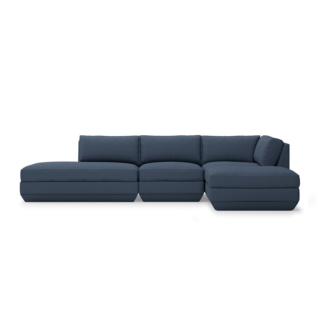 Gus* Modern PODIUM 4PC Lounge Sectional B | Right - Hanson Navy