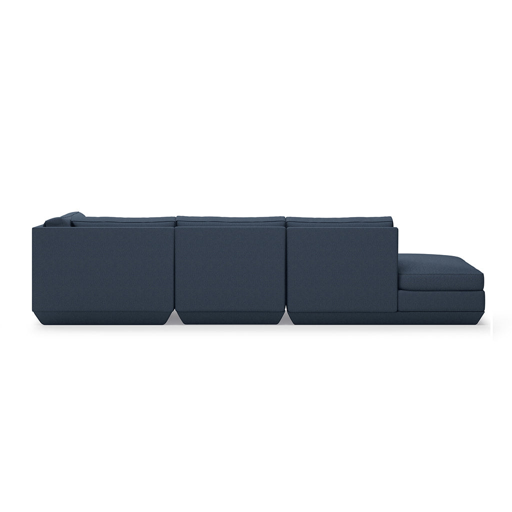 Gus* Modern PODIUM 4PC Lounge Sectional B | Right - Hanson Navy