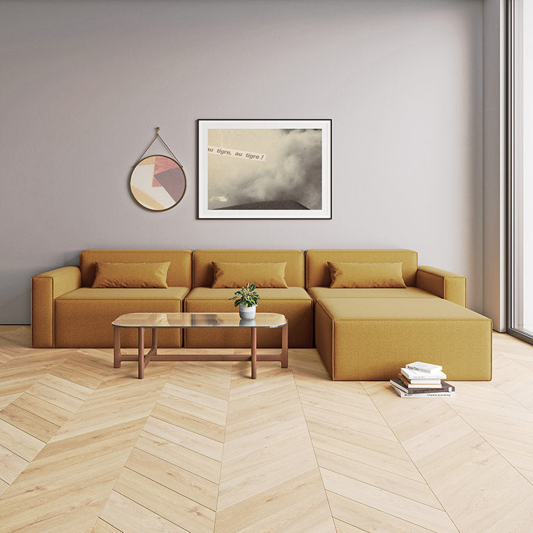 Gus* Modern MIX MODULAR Parliament Stone 4pc sectional