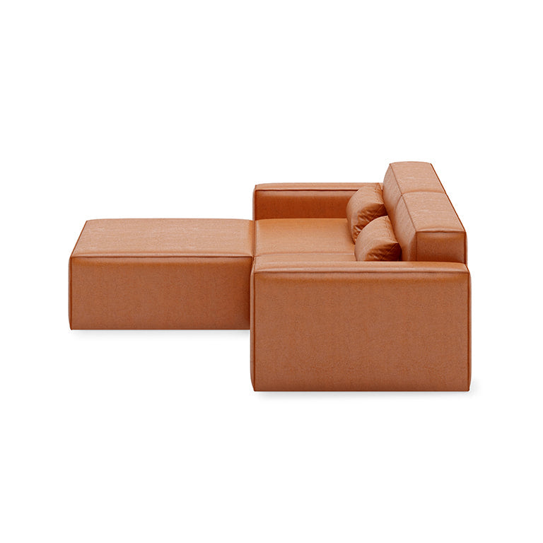 Gus* Modern MIX MODULAR Vegan Appleskin Leather Cognac 3pc sectional