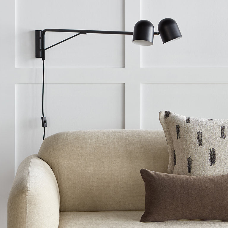 Gus* Modern TANDEM Black swing arm lamp