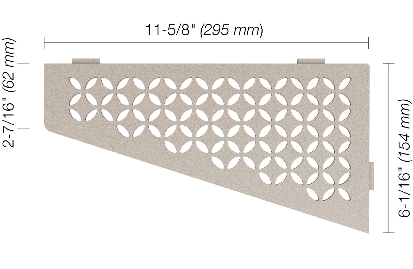 Schluter® FLORAL Greige SHELF-E quadrilateral shelf