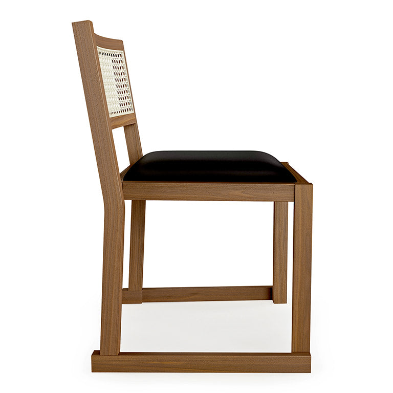 Gus* Modern EGLINTON Walnut w/ Vinyl Noir dining chair