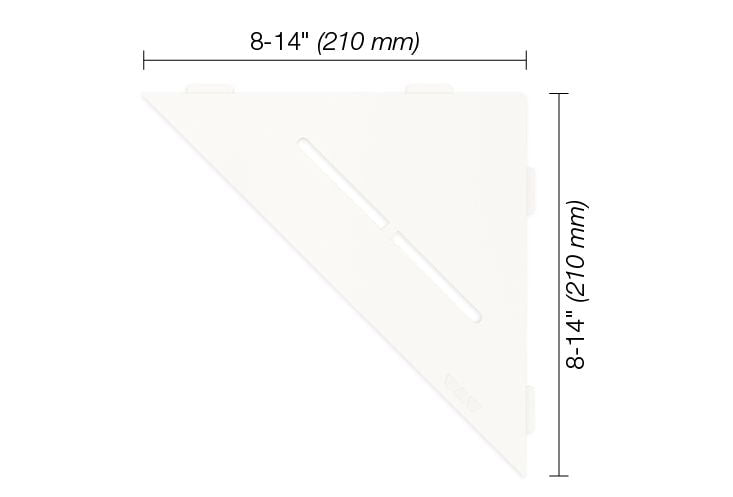 Schluter® PURE Matte White SHELF-E triangular shelf for tiled walls