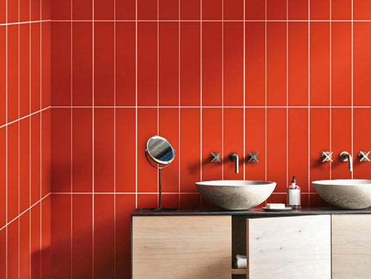 RAINBOW Red 4 x 16 matte wall tile