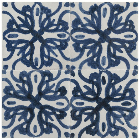 MEMORIA Blu Tappeto #4 6 x 6 glossy porcelain wall tile