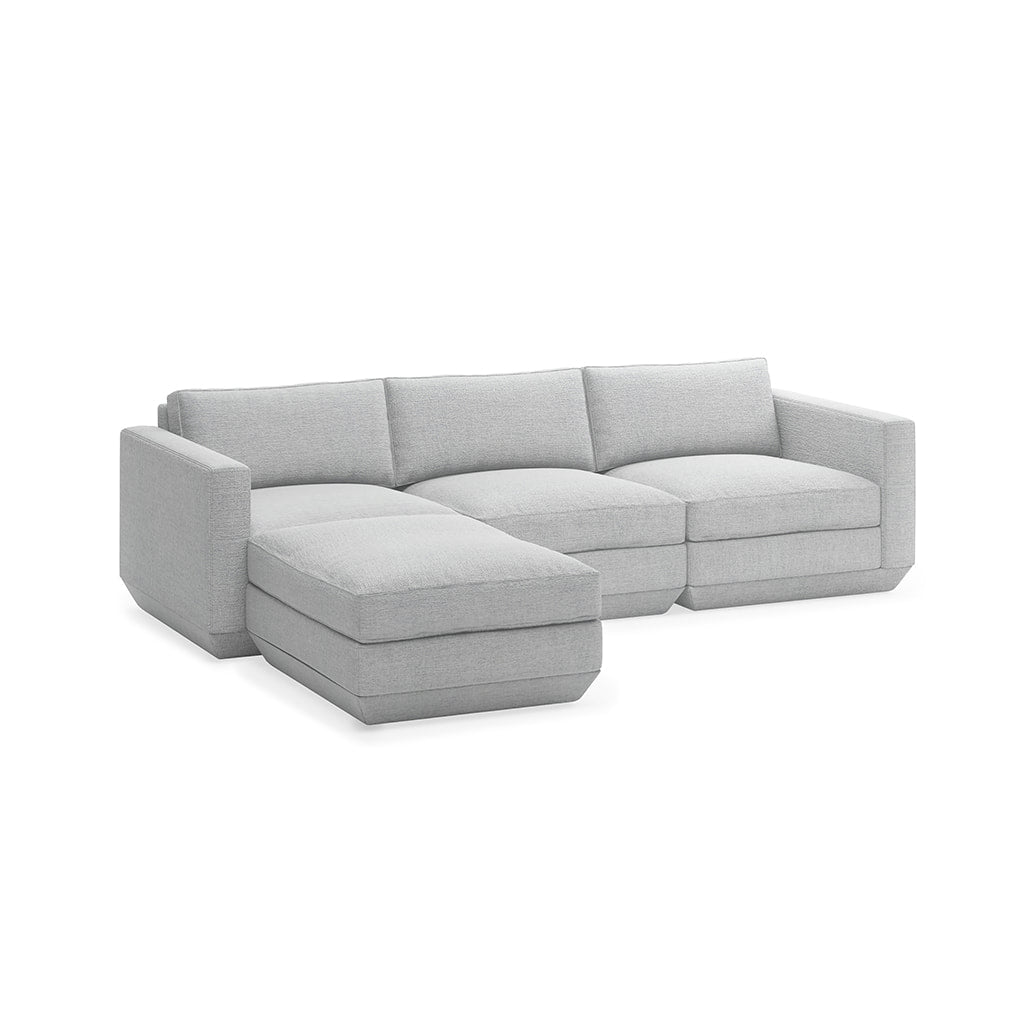 Gus* Modern PODIUM 4PC Sectional | Left - Bayview Silver
