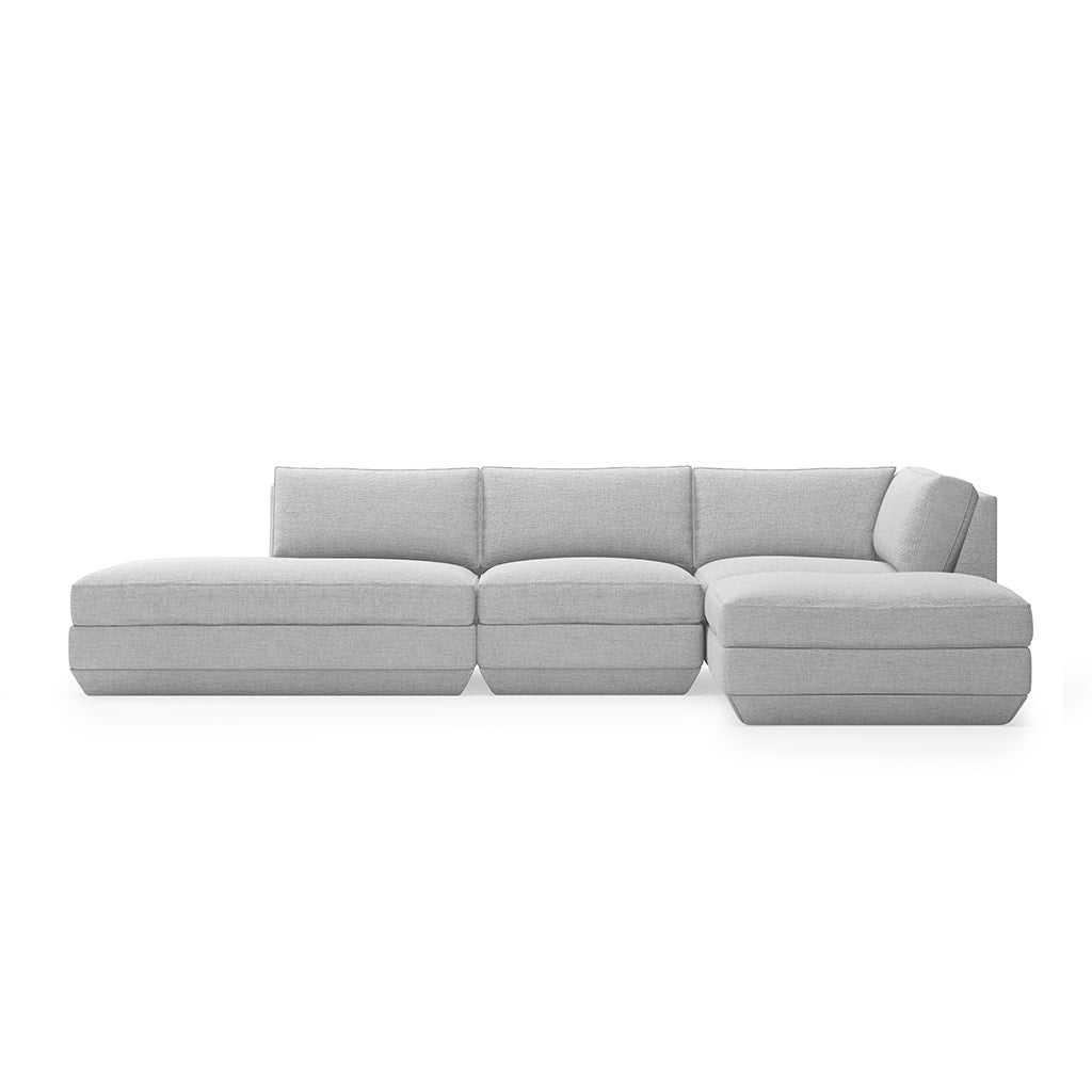 Gus* Modern PODIUM 4PC Lounge Sectional B | Right - Bayview Silver