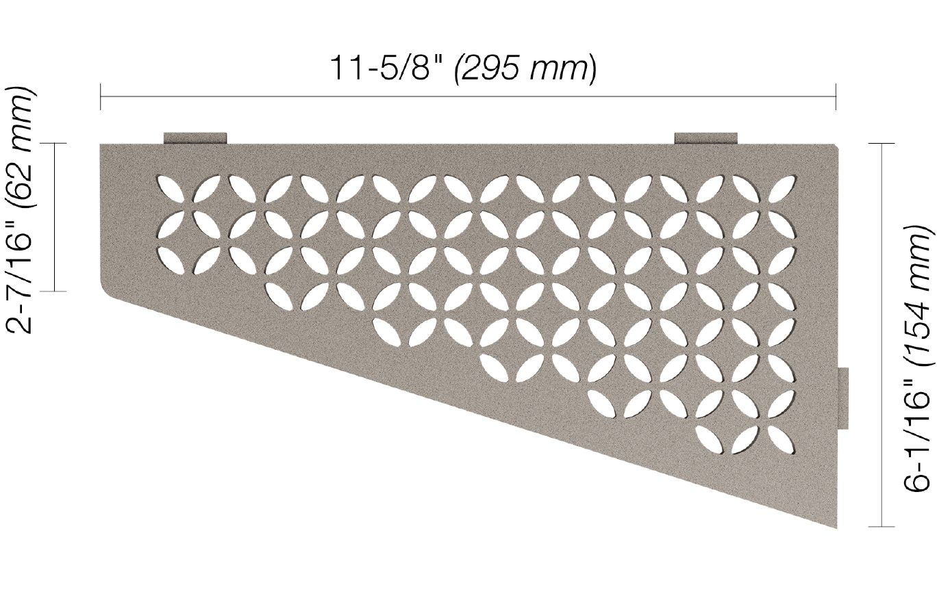 Schluter® FLORAL Stone Grey SHELF-E quadrilateral shelf