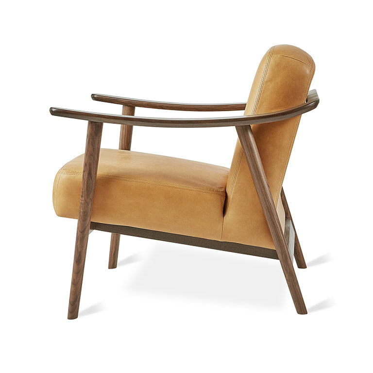 Gus* Modern BALTIC Canyon Whiskey Leather with Walnut chair