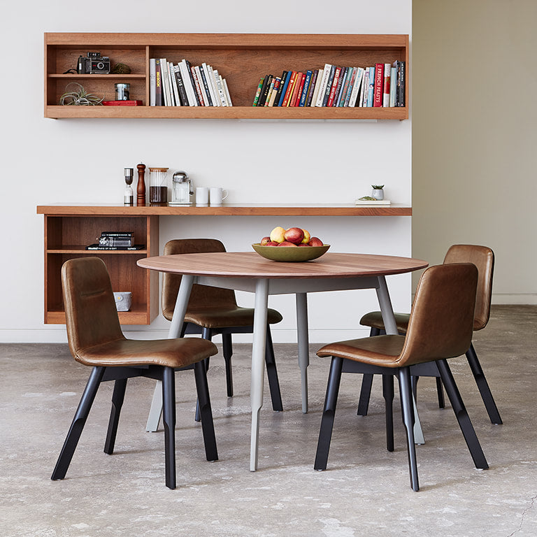 Gus* Modern BRACKET saddle brown leather dining chair