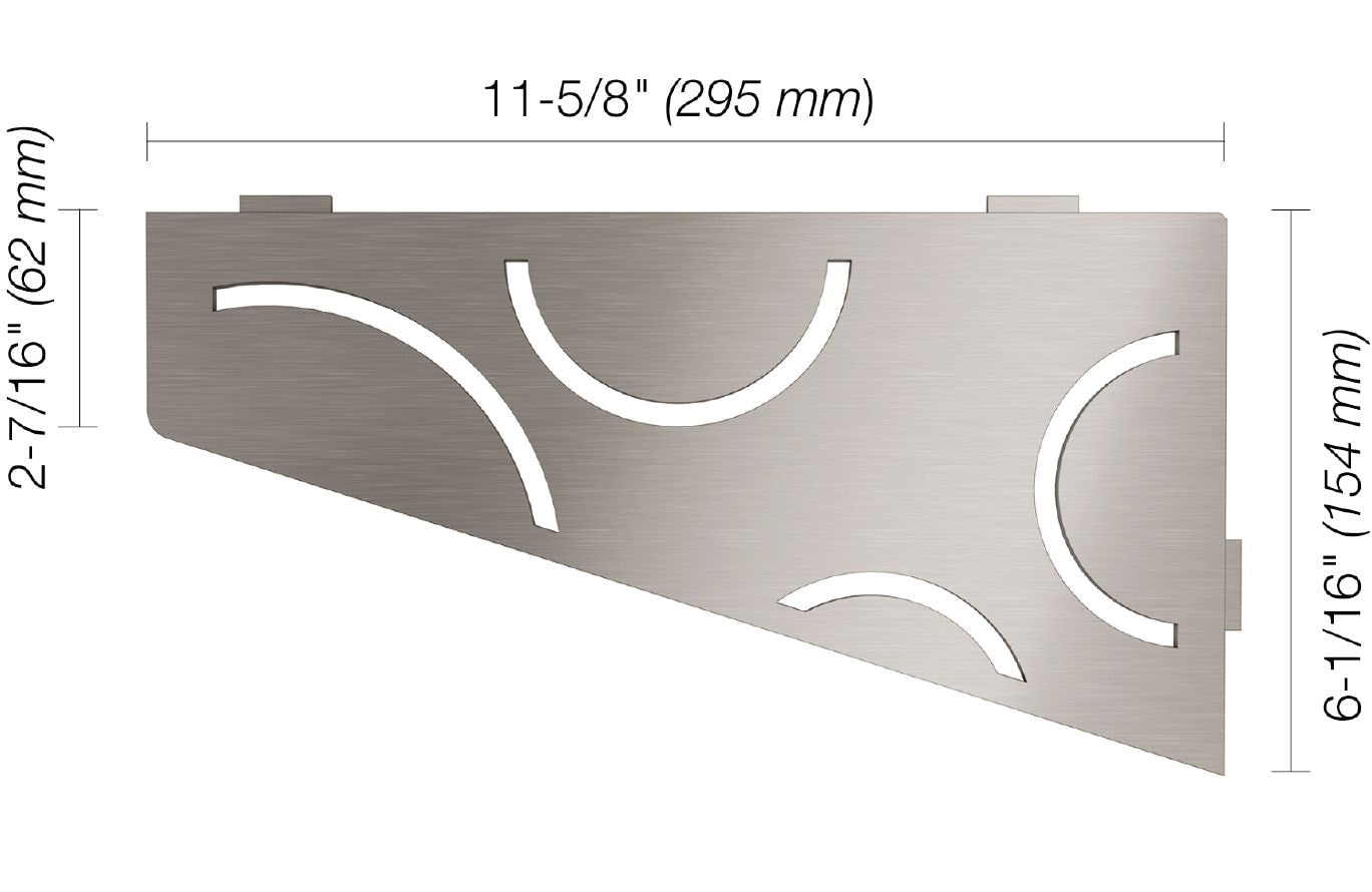 Schluter® CURVE Stainless SHELF-E quadrilateral shelf