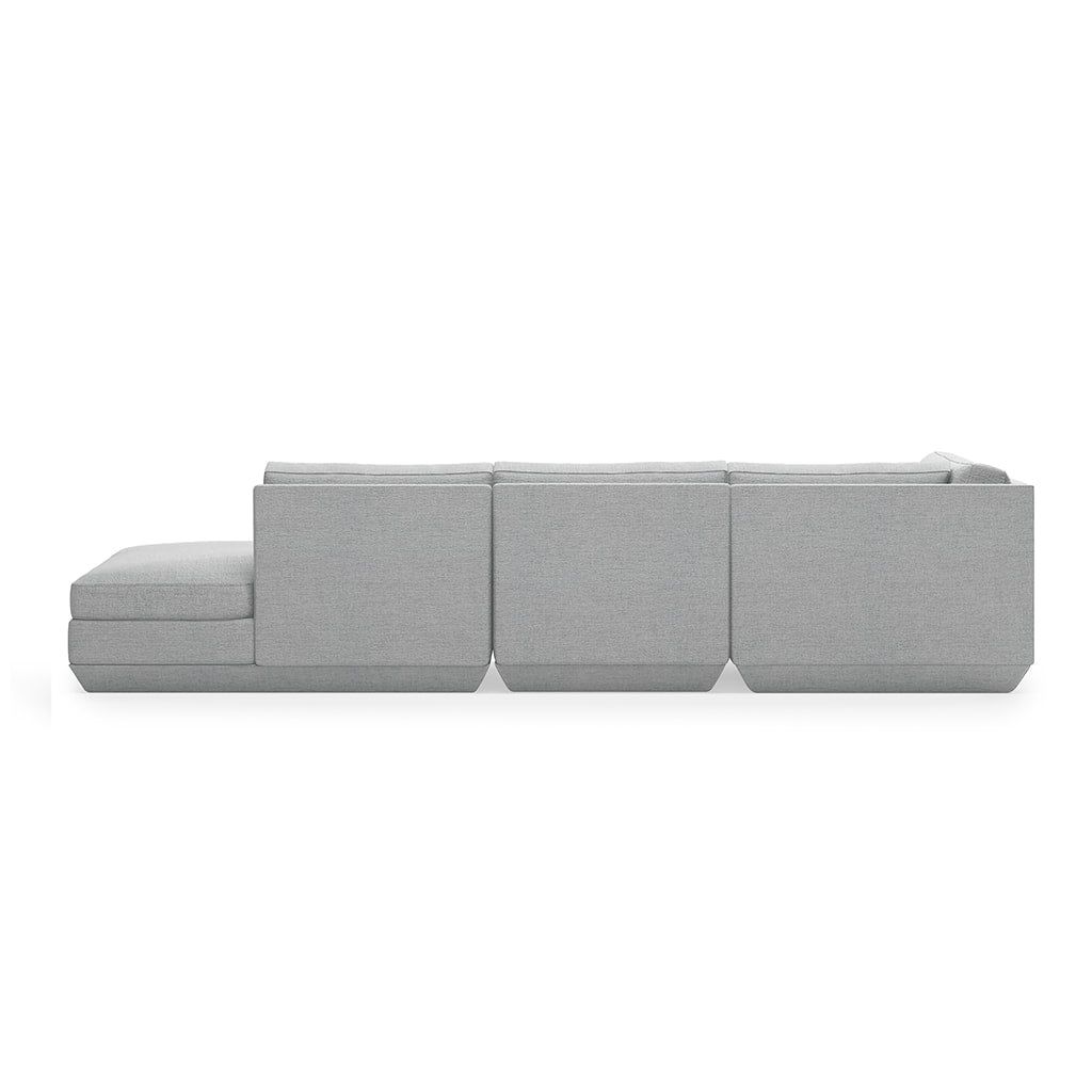 Gus* Modern PODIUM 4PC Lounge Sectional B | Left - Bayview Silver