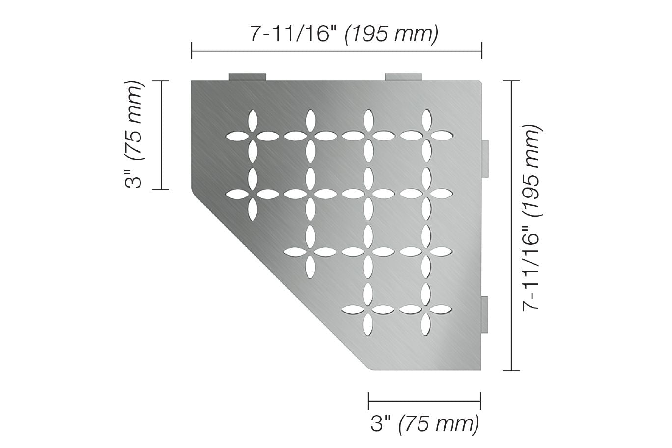 Schluter® FLORAL Stainless SHELF-E pentagonal helf