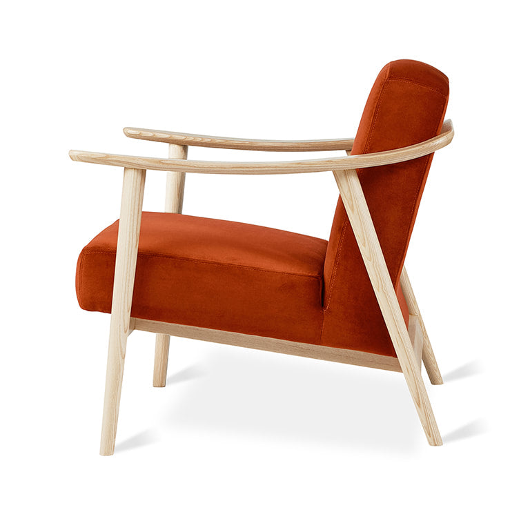 Gus* Modern BALTIC Velvet Russet chair with Natural Ash frame