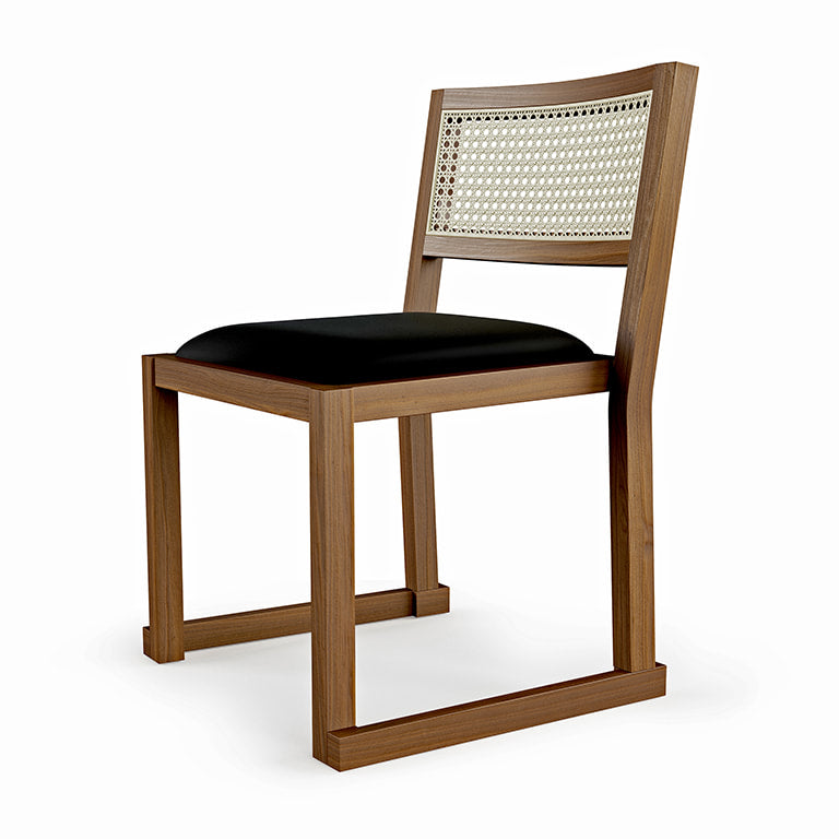 Gus* Modern EGLINTON Walnut w/ Vinyl Noir dining chair