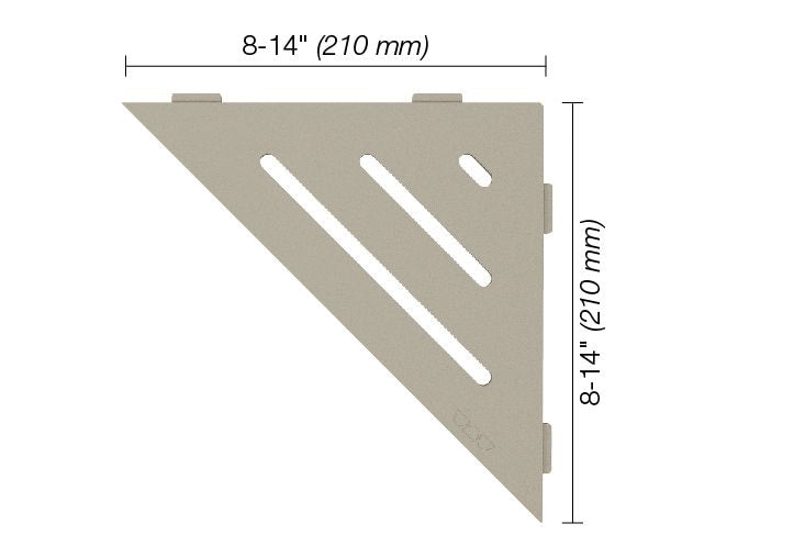 Schluter® WAVE Greige SHELF-E triangular shelf