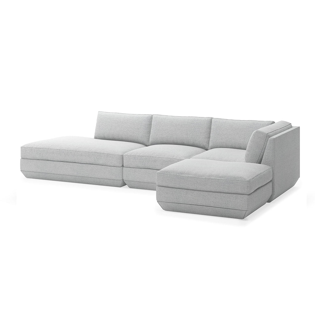 Gus* Modern PODIUM 4PC Lounge Sectional B | Right - Bayview Silver