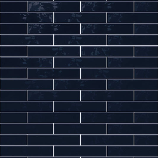 GRACE Nightblue 2 x 10 glossy wall tile