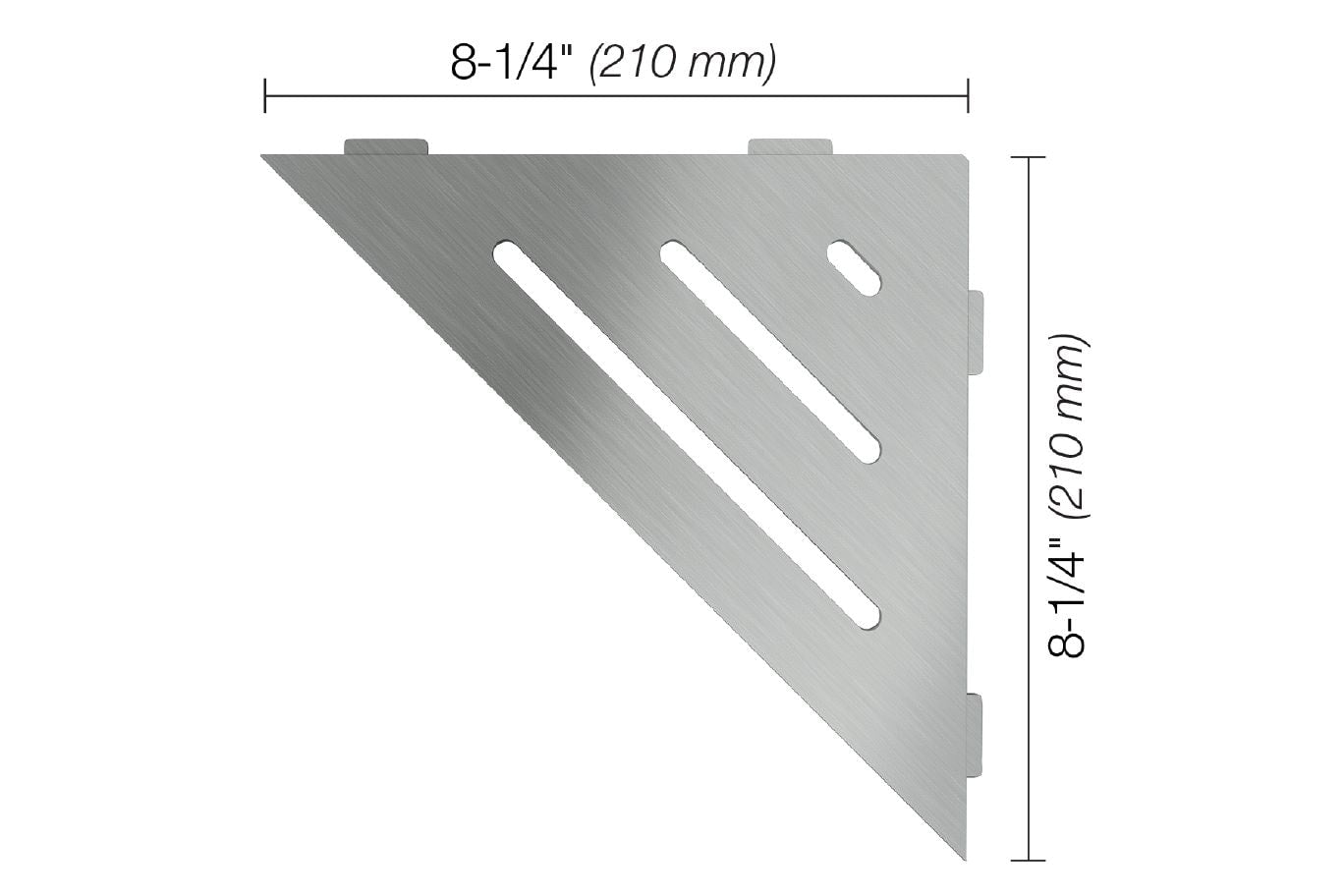 Schluter® WAVE Stainless SHELF-E triangular shelf