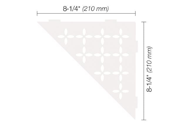 Schluter® FLORAL Matte White SHELF-E triangular shelf