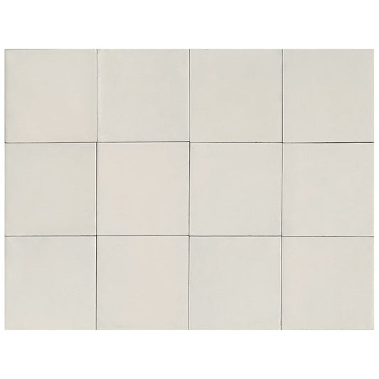 MEMORIA Bianco 6 x 6 zellige style semi-matte wall / floor tile