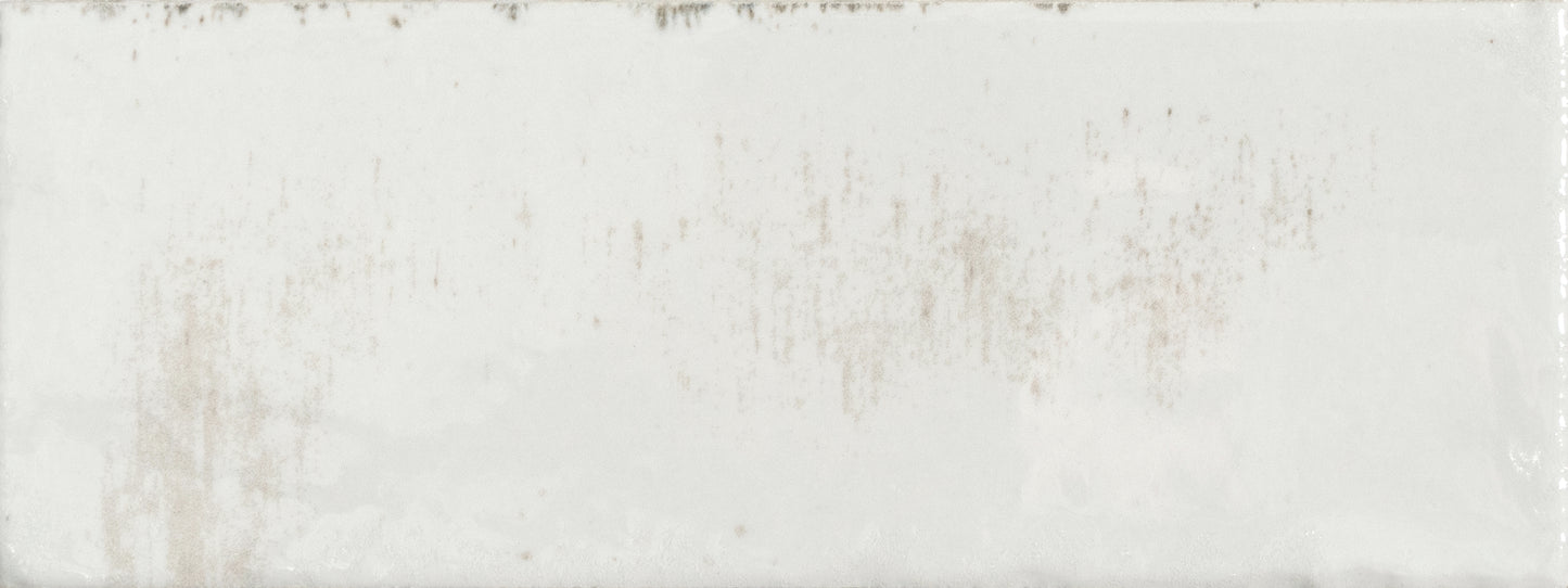 GLEEZE Bianco 2 x 6 glossy porcelain wall tile