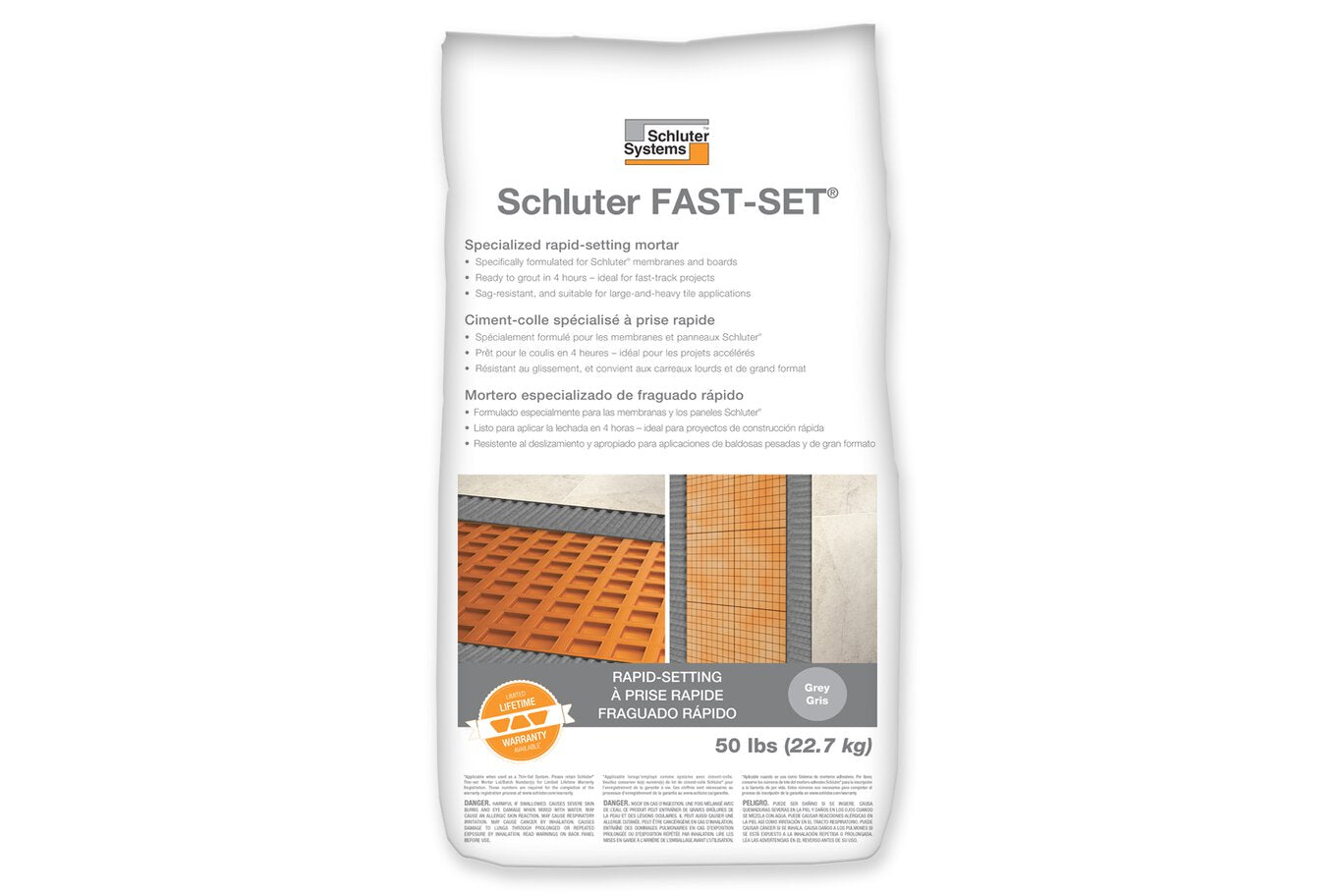Schluter SETF50G | grey rapid setting thinset mortar