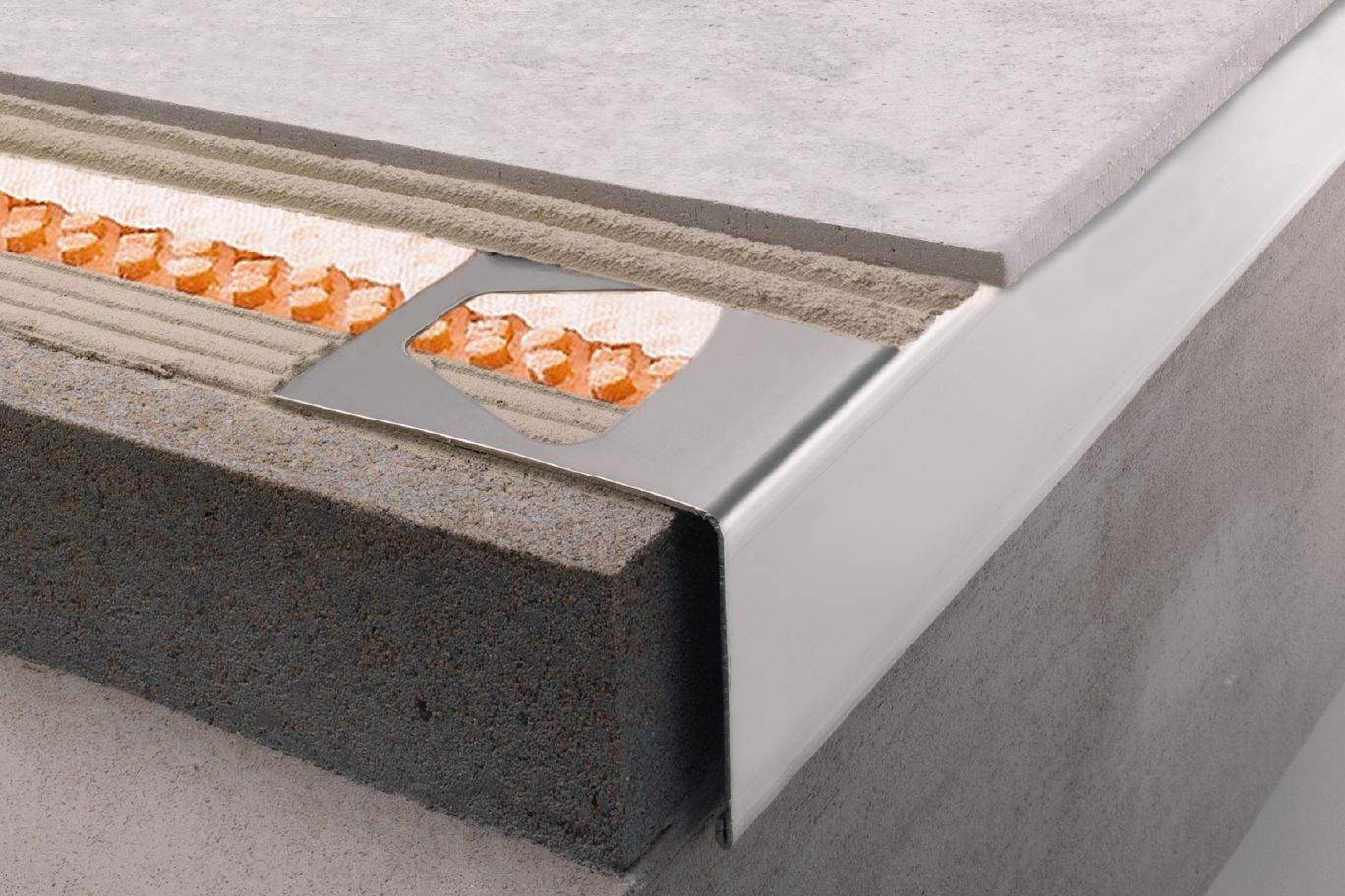 Schluter® BARA-RW L-shaped edging profile for balconies and terraces