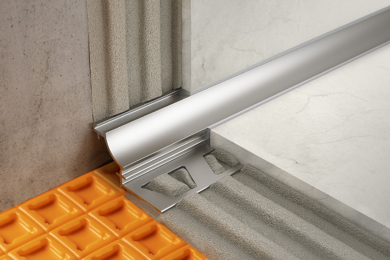 Schluter® DILEX-AHK cove-shaped profile for inside wall corners and floor/wall transitions