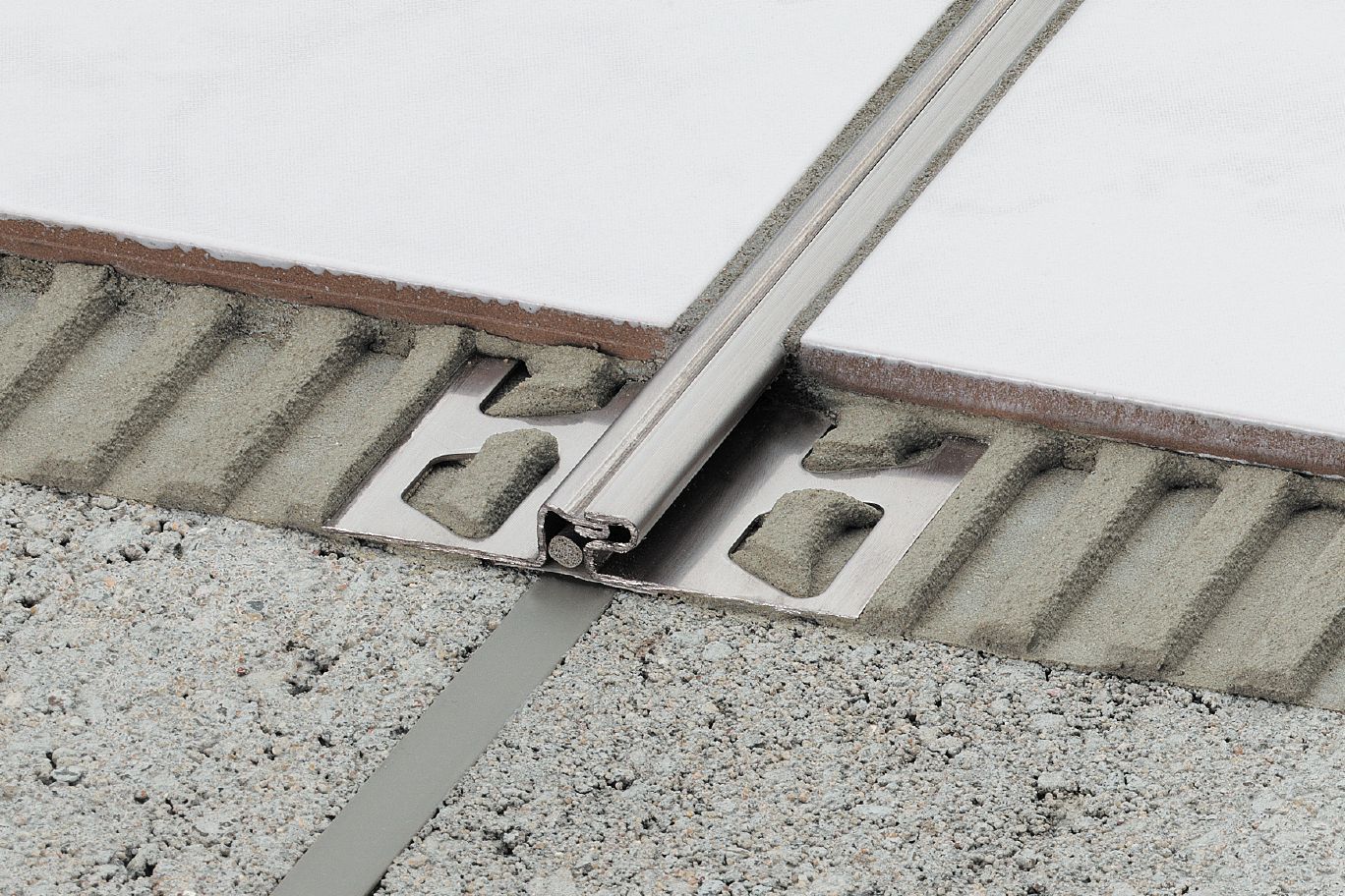 Schluter® DILEX-EDP surface joint profile with tongue-and-groove movement zone