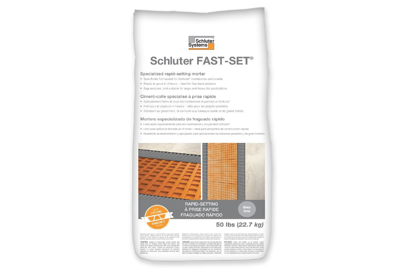 Schluter® FAST-SET® specialized rapid-setting modified thin-set mortar
