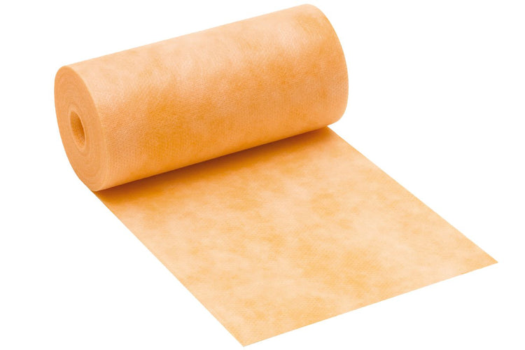 Schluter® KERDI-BAND waterproofing strip seals abutting joints of membranes and building panels