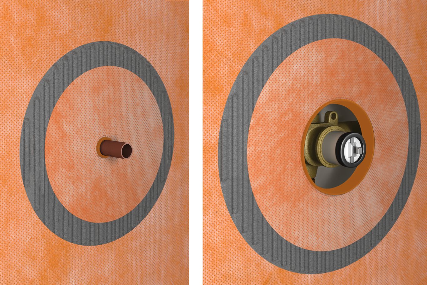 Schluter® KERDI-SEAL-PS/-MV prefabricated seals for pipe protrusions