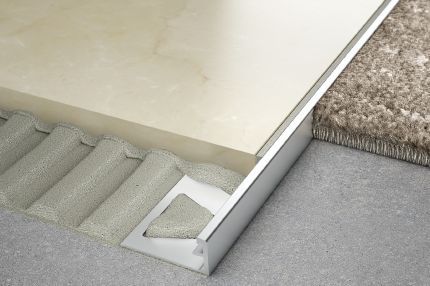 Schluter® SCHIENE finishing and edge-protection profile with minimum reveal