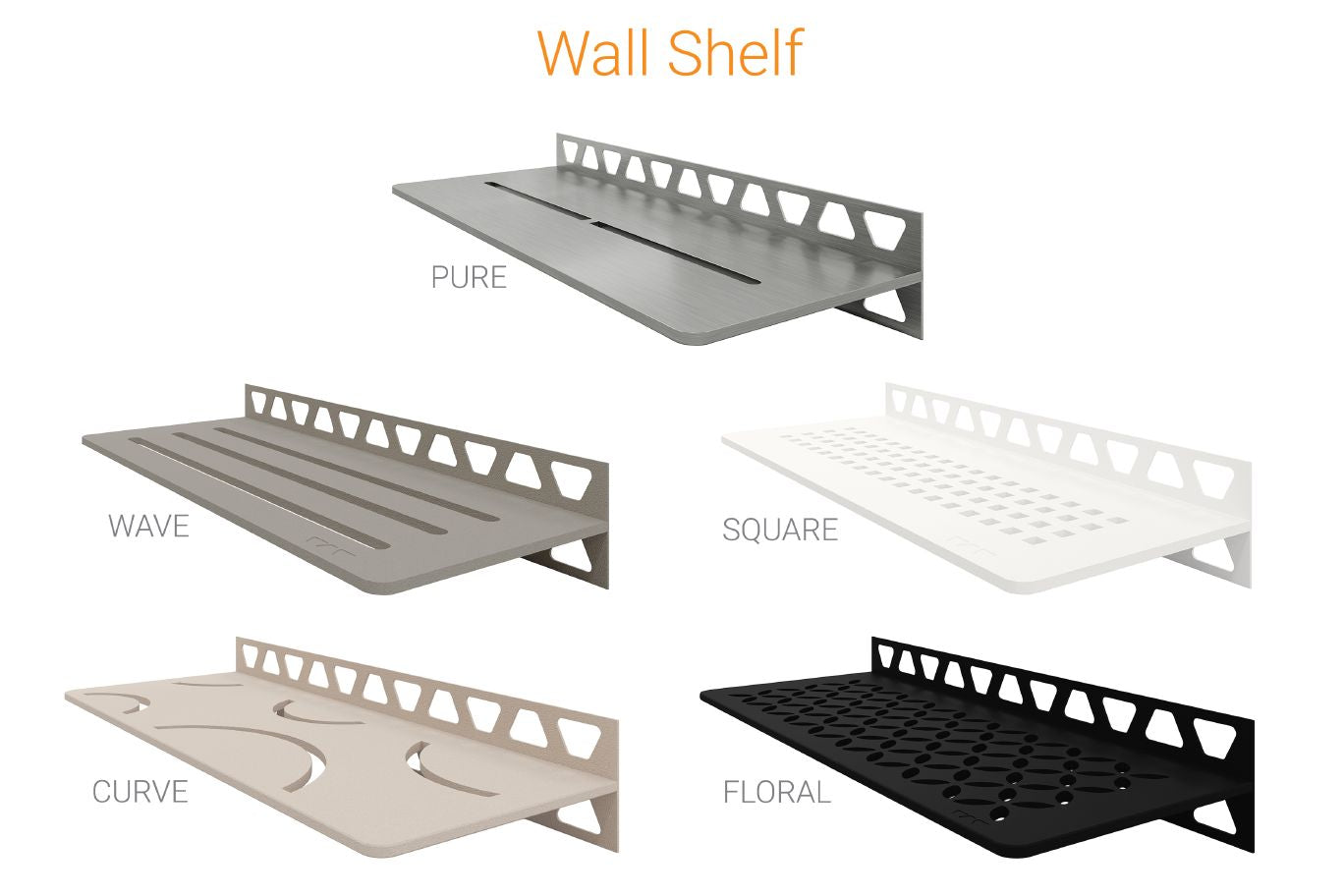 Schluter® SHELF-W rectangular shelf for tiled walls