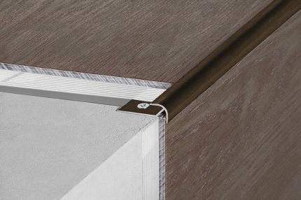 Schluter® VINPRO-RO resilient surface edging profile with rounded reveal