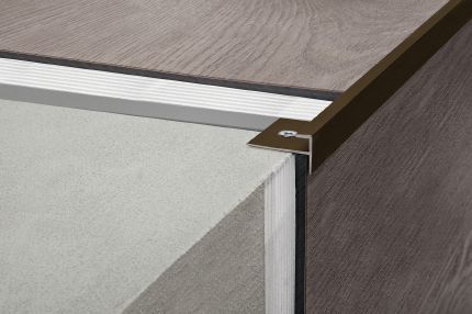 Schluter® VINPRO-STEP resilient surface finishing and edge-protection profile for stairs