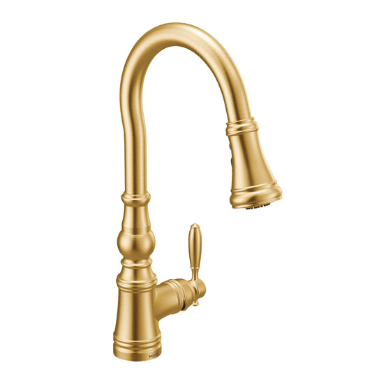 Moen WEYMOUTH® Brushed Gold pulldown kitchen faucet