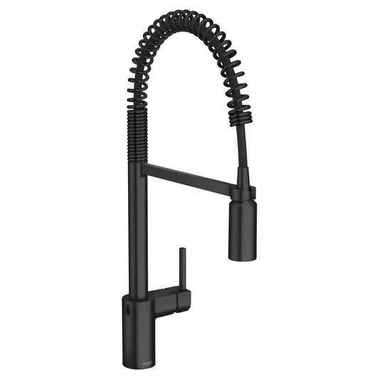 Moen ALIGN® Matte Black hands-free pre-rinse spring kitchen faucet