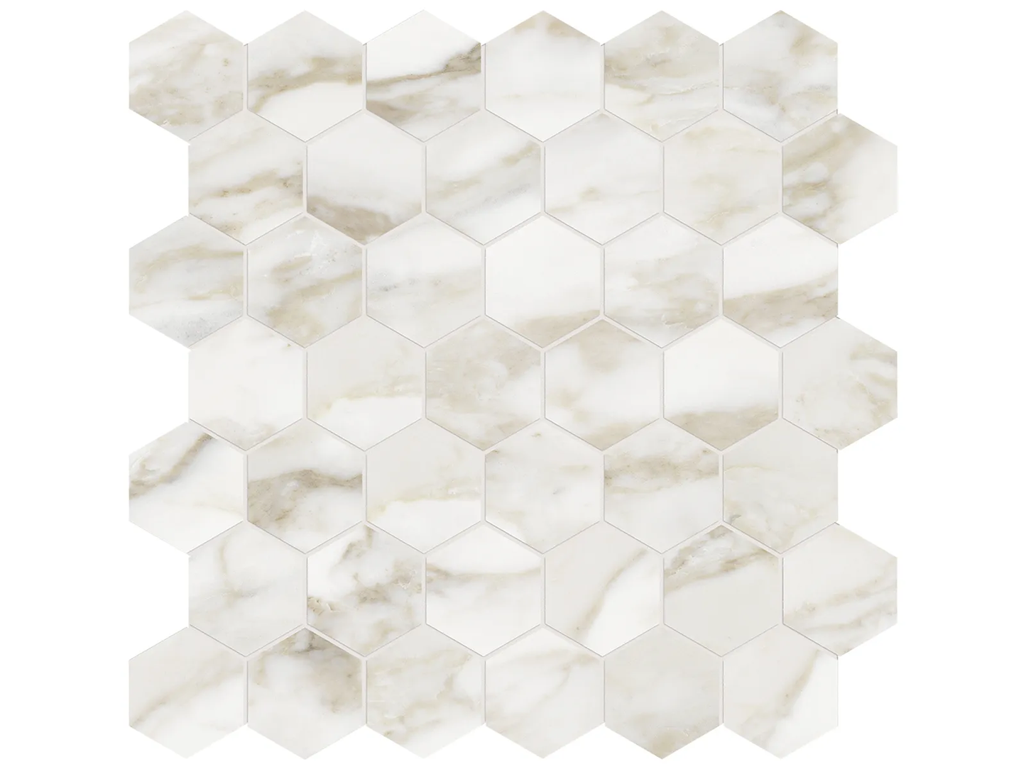 La Marca calacatta paonazzo 2-inch hexagon honed tile