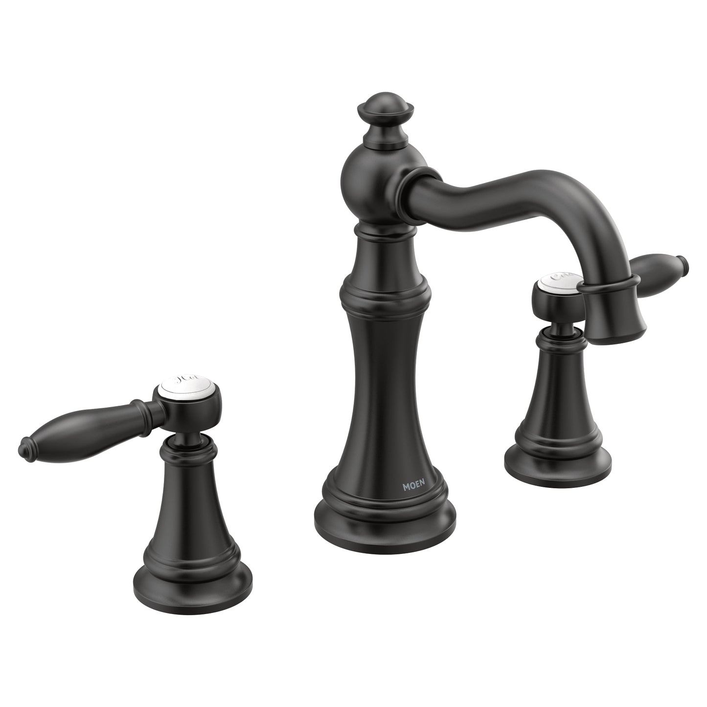 Moen TS42108BL | WEYMOUTH black widespread vanity faucet