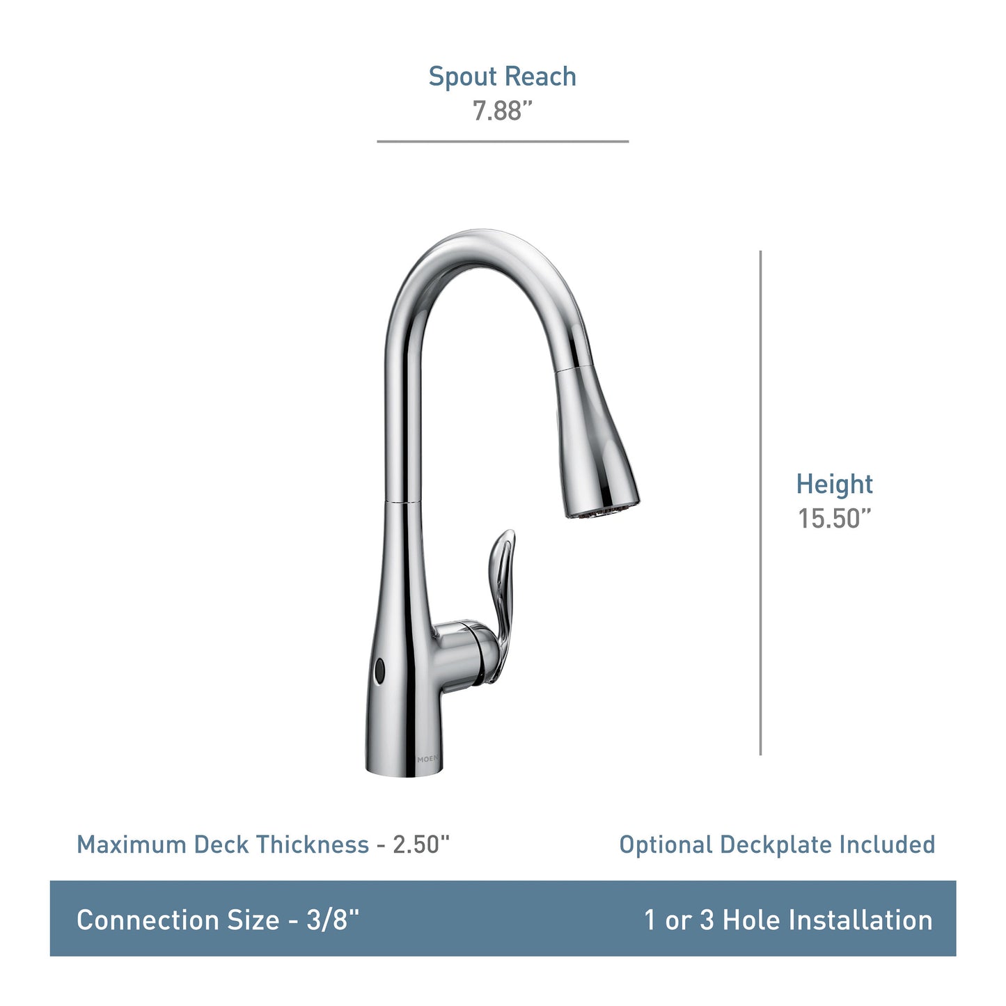 Moen 7594EWSRS | stainless Arbor hands-free kitchen faucet