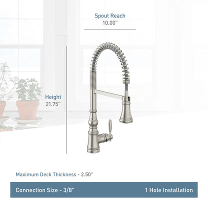 Moen WEYMOUTH Stainless spring pulldown kitchen faucet