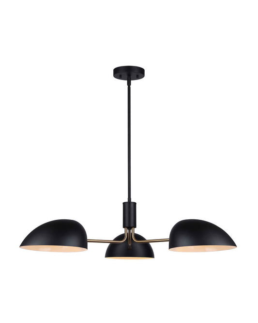 Canarm HINTON Matte Black + Gold chandelier