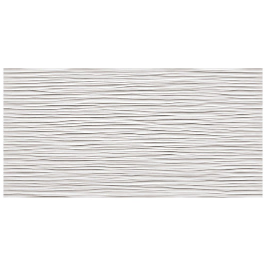 3D WALL DESIGN Wave White 16 x 32 glossy wall tile