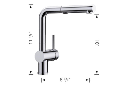 Blanco LINUS Coal Black pull out kitchen faucet