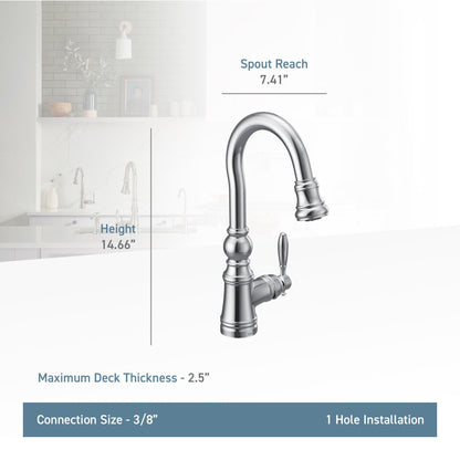 Moen WEYMOUTH® Brushed Gold pulldown bar faucet